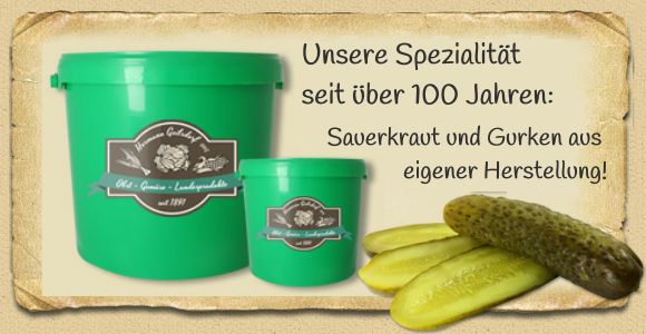 Sauerkraut und Gurken aus eigener Herstellung